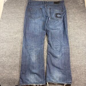 Coogi Jeans Men's 42x35 Blue Distressed Straight Leg Denim Y2K Baggy Hip Hop
